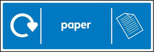 16634M WRAP Recycling Sign - Paper Rigid Plastic (600x200mm) Safety Sign