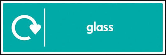 16637M WRAP Recycling Sign - Glass Rigid Plastic (600x200mm) Safety Sign