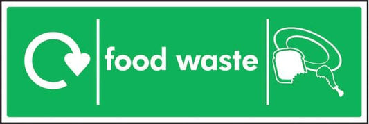 16644M WRAP Recycling Sign - Food waste Rigid Plastic (600x200mm) Safety Sign