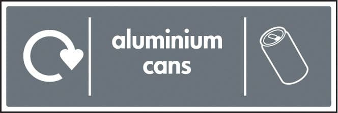 16647M WRAP Recycling Sign - Aluminium cans Rigid Plastic (600x200mm) Safety Sign