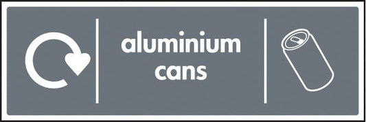 16647M WRAP Recycling Sign - Aluminium cans Rigid Plastic (600x200mm) Safety Sign