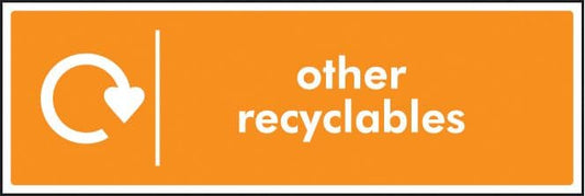 16660M WRAP Recycling Sign - Other recyclables Rigid Plastic (600x200mm) Safety Sign