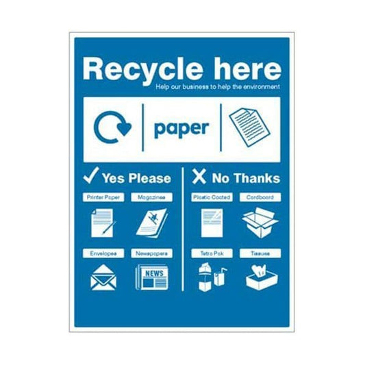 16673Q Paper - WRAP Recycle here sign sign - Rigid Plastic (600x450mm)