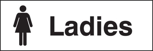 17009G Ladies (with ladies symbol) Rigid Plastic (300x100mm) Safety Sign