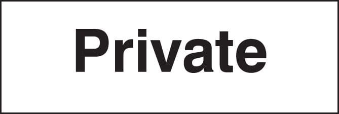 17014L Private Rigid Plastic (450x150mm) Safety Sign