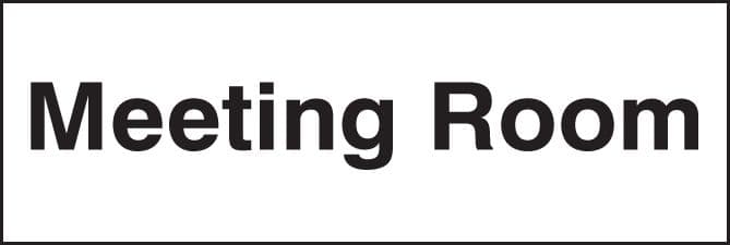 17020G Meeting Room Rigid Plastic (300x100mm) Safety Sign