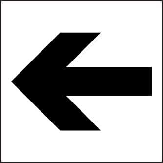 17022F Arrow - short Rigid Plastic (200x200mm) Safety Sign