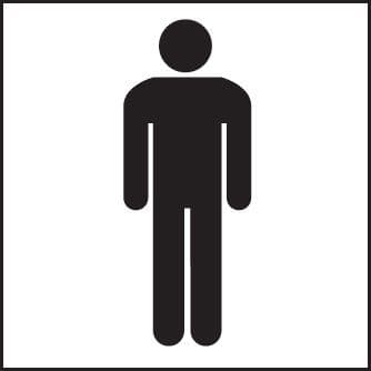 17025F Gents symbol Rigid Plastic (200x200mm) Safety Sign