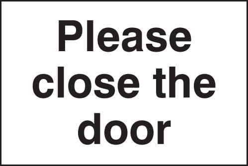 17042D Please close the door Rigid Plastic (100x150mm) Safety Sign