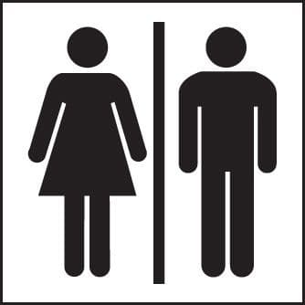 17043C Unisex toilet symbol Rigid Plastic (150x150mm) Safety Sign