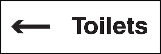 17051G Toilets arrow left Rigid Plastic (300x100mm) Safety Sign