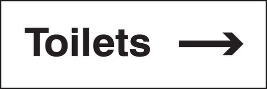 17053L Toilets arrow right Rigid Plastic (450x150mm) Safety Sign