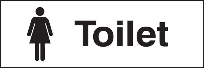 17057G Toilet (with female symbol) Rigid Plastic (300x100mm) Safety Sign