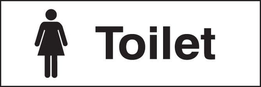 17057G Toilet (with female symbol) Rigid Plastic (300x100mm) Safety Sign