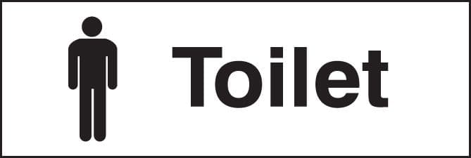 17058G Toilet (with male symbol) Rigid Plastic (300x100mm) Safety Sign