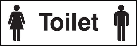 17061G Toilet (with male & female symbol) Rigid Plastic (300x100mm) Safety Sign