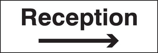 17070G Reception arrow right Rigid Plastic (300x100mm) Safety Sign