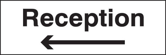 17074L Reception arrow left Rigid Plastic (450x150mm) Safety Sign