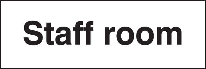 17081G Staff room Rigid Plastic (300x100mm) Safety Sign