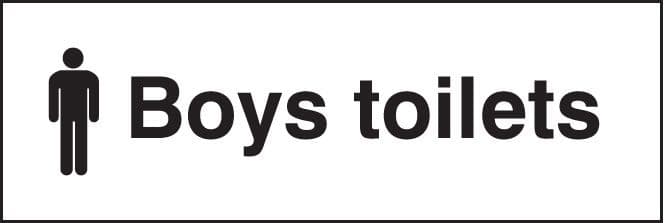 17086G Boys toilets Rigid Plastic (300x100mm) Safety Sign