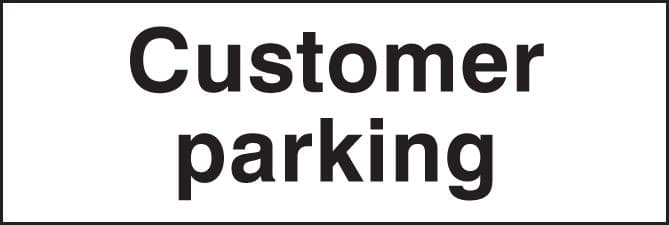 17088L Customer parking Rigid Plastic (450x150mm) Safety Sign