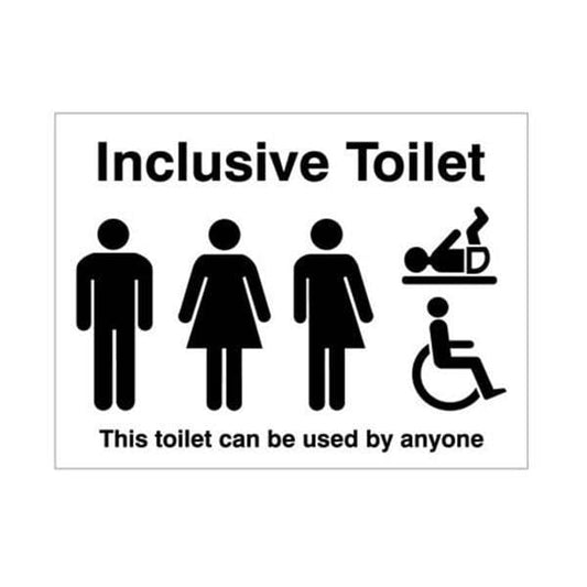 17096E Inclusive toilet This toilet can be used by anyone sign - Rigid Plastic (200x150mm)