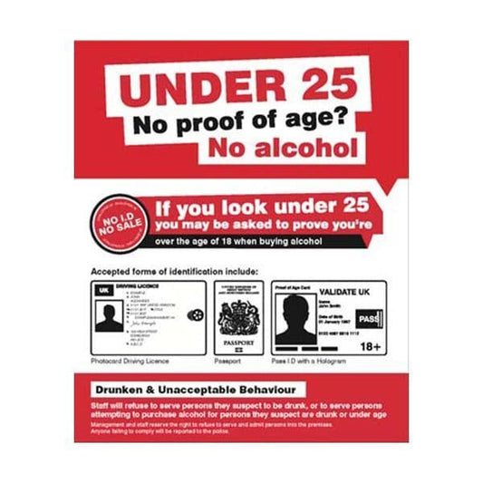 17109H No proof of age No alcohol sign - Rigid Plastic (300x250mm)