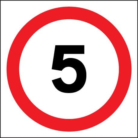 17501N 5 mph Rigid Plastic (400x400mm) Safety Sign