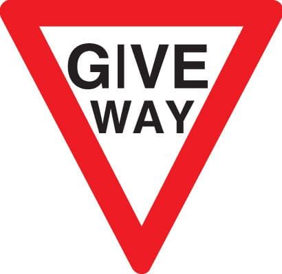 17505N Give way Rigid Plastic (400x400mm) Safety Sign