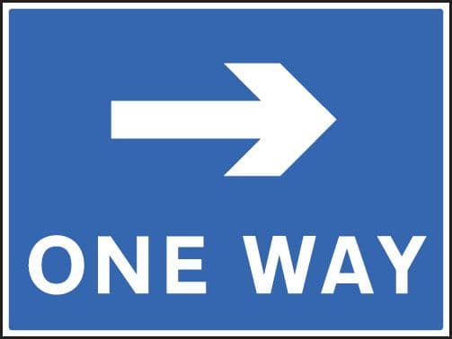 17508K One way - right Rigid Plastic (400x300mm) Safety Sign