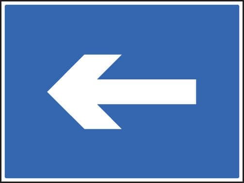 17510K One way arrow only Rigid Plastic (400x300mm) Safety Sign