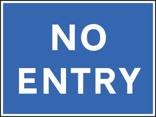 17514Q No entry Rigid Plastic (600x450mm) Safety Sign
