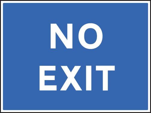 17515Q No exit Rigid Plastic (600x450mm) Safety Sign