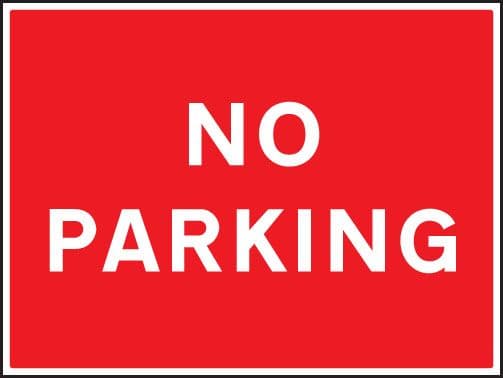 17518Q No parking Rigid Plastic (600x450mm) Safety Sign