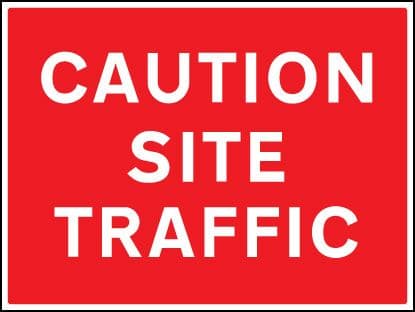 17525Q Caution site traffic Rigid Plastic (600x450mm) Safety Sign