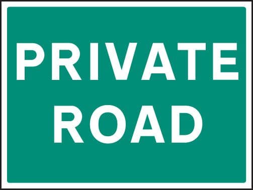 17531K Private road Rigid Plastic (400x300mm) Safety Sign