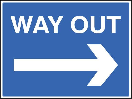 17536Q Way out ---> Rigid Plastic (600x450mm) Safety Sign
