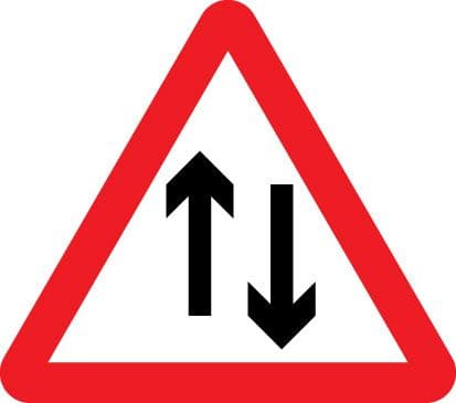 17544N Two way traffic Rigid Plastic (400x400mm) Safety Sign
