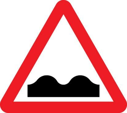 17545N Uneven road Rigid Plastic (400x400mm) Safety Sign