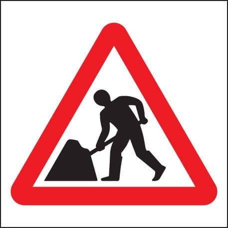 17555N Men at work symbol Rigid Plastic (400x400mm) Safety Sign