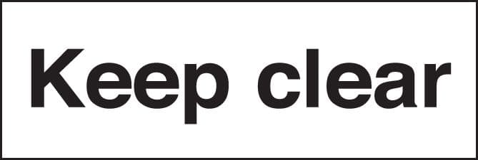 17566G Keep clear Rigid Plastic (300x100mm) Safety Sign