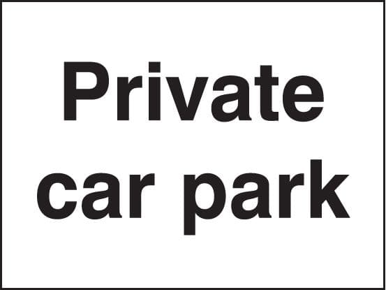 17568Q Private car park Rigid Plastic (600x450mm) Safety Sign