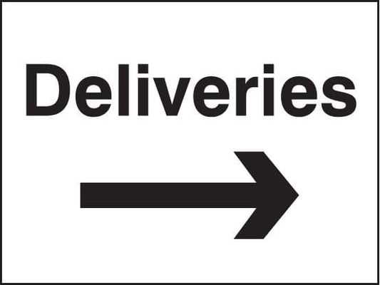 17594K Deliveries arrow right Rigid Plastic (400x300mm) Safety Sign