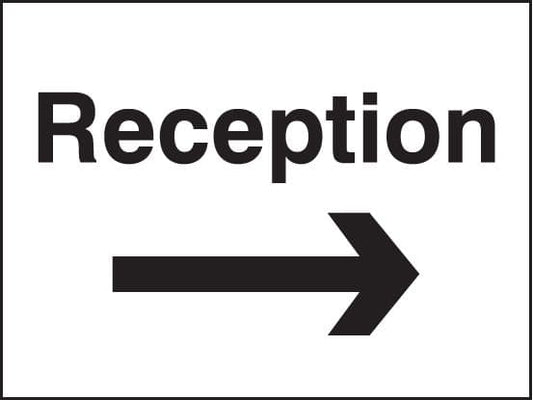 17596K Reception arrow right Rigid Plastic (400x300mm) Safety Sign