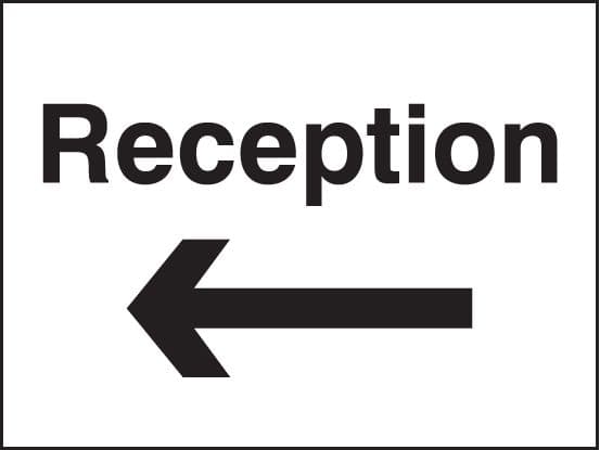 17597K Reception arrow left Rigid Plastic (400x300mm) Safety Sign