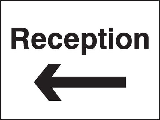 17597K Reception arrow left Rigid Plastic (400x300mm) Safety Sign