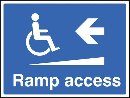 17604K Ramp access left Rigid Plastic (400x300mm) Safety Sign