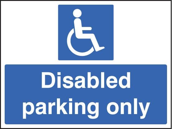 17606Q Disabled parking only Rigid Plastic (600x450mm) Safety Sign
