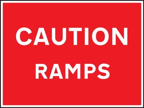 17615Q Caution ramps Rigid Plastic (600x450mm) Safety Sign
