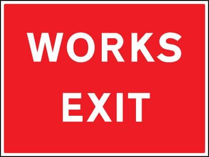17624Q Works exit Rigid Plastic (600x450mm) Safety Sign